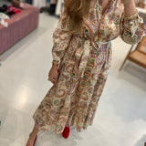 Olindo long dress with colorful pattern