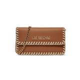 Love Moschino camel shoulder bag with white stitching