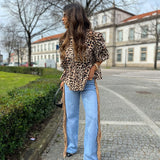Diana jeans with fringes in camel