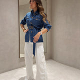 Camisa denim TWINSET estilo safari