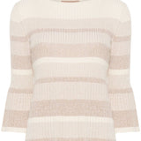 Striped ribbed lurex knit Twinset sweater