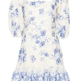 Twinset short dress with blue floral pattern