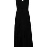 Black Twinset midi dress in cool knit with pleats