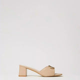 Twinset beige mules with metal logo