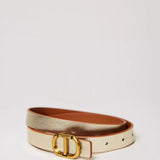 Camel and gold reversible Twinset belt