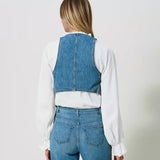 Twinset denim vest with buttons