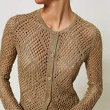 Gold Twinset coat in lurex mesh