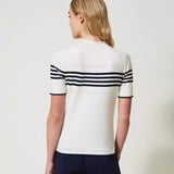 Twinset knit t-shirt with stripes