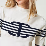 Twinset knit t-shirt with stripes