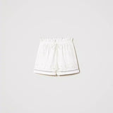 Pantalón corto Twinset blanco con bordado