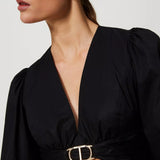 Twinset short blouse in black poplin
