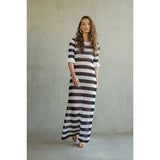 Long striped Cecilia Prado dress in knitted fabric with openings