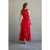 Cecilia Prado long dress in red knitted mesh