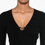 Camisola de malha canelada TWINSET em preto