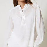 Blusa TWINSET em branco com detalhes plissados