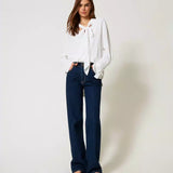 Straight fit jeans TWINSET em denim escuro