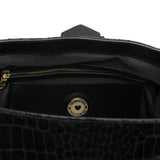 Mala tote bag Love Moschino relevo croco em preto