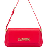 Mala de ombro Love Moschino vermelho com logo metálico