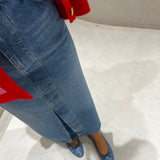 Saia jeans midi TWINSET com abertura