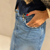 Saia jeans midi TWINSET com abertura