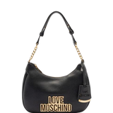 Mala de mão Love Moschino em preto com logo metálico