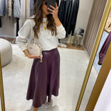 Saia midi em ecopele bordeaux Liu Jo