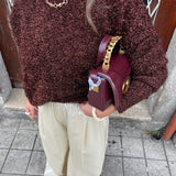 Camisola de malha Semicouture com brilho em bordeaux