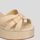 Lolacruz platform sandal in beige raffia