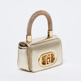 Liu Jo gold hand bag with rhinestone strap