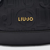 Mala bucket bag LIU JO em preto com logotipo em relevo