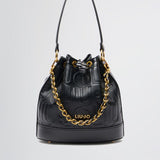 Mala bucket bag LIU JO em preto com logotipo em relevo