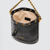 Mala bucket bag LIU JO em preto com logotipo em relevo