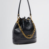 Mala bucket bag LIU JO em preto com logotipo em relevo