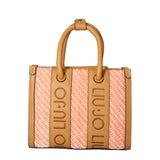 Orange Liu Jo bag in hand raffle with embroidered logo on the front