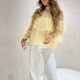 Blusa TWINSET em tule amarelo