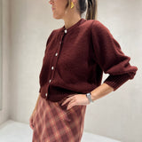 Saia em tartan bordeaux