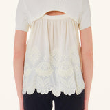 Liu Jo white knitted t-shirt with embroidery
