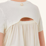 Liu Jo white knitted t-shirt with embroidery