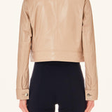 Liu Jo cropped beige leather jacket