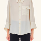 Liu Jo nude blouse with gold buttons