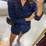 Casaco TWINSET em tweed azul