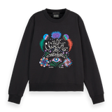 Sweatshirt preta Scotch & Soda com estampa colorida