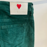 Calça flare de bombazina Love Moschino