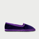 Leticia Slipper Espadrilles in purple velvet