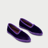 Leticia Slipper Espadrilles in purple velvet