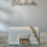Love Moschino white shoulder bag with chain strap