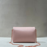 Mala mini bag Love Moschino em rosa com alça de corrente