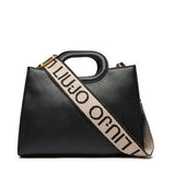 Black Liu Jo handbag with logo shoulder strap