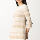 Short Twinset dress in striped ribbed lurex knit
